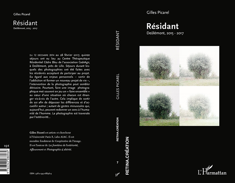 Publication du livre Résidant de Gilles Picarel, une collaboration avec Carolina Herrera Zamarrón et Coopérative de l'image, livre publié chez l'Harmatthan dans la collection Rétina Création dirigé par François Soulages avec la participation de l'association Cédragir
